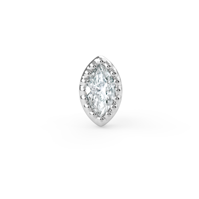Milgrain Marquise Bezel End - Diamond VS1 3x1.5mm Genuine Marquise Faceted