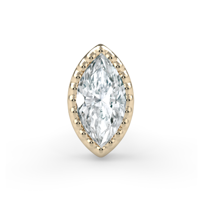Milgrain Marquise Bezel End - 4x2mm VS1 Diamond Marquise