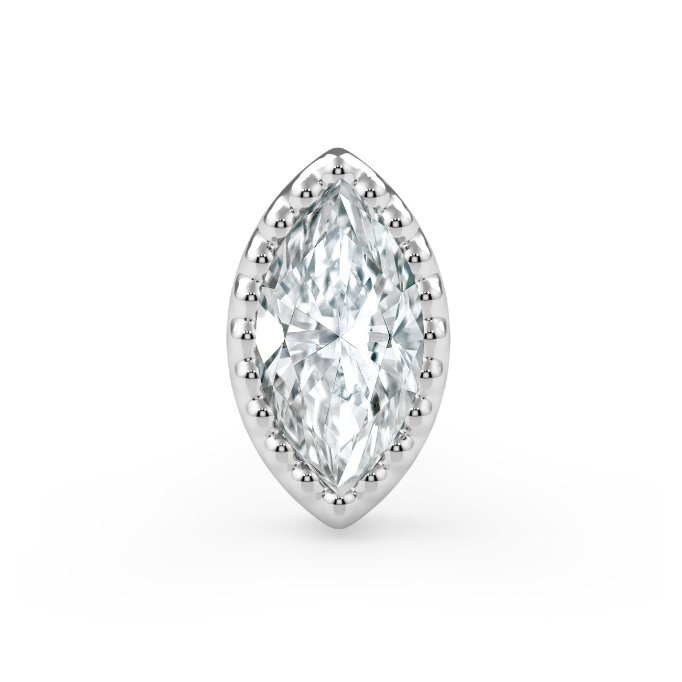 Milgrain Marquise Bezel End - 4x2mm VS1 Diamond Marquise