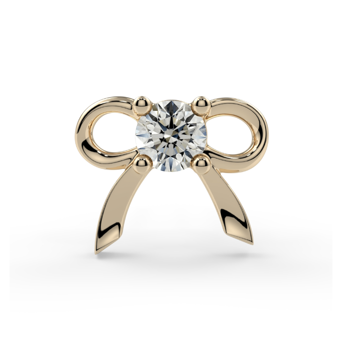 Gem Bow End - 2mm Round Diamond VS1