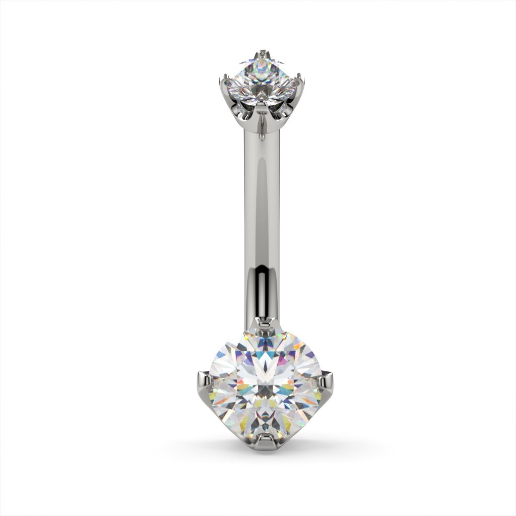 Diamond Prong Set Diamond Navel Curve--CG39836