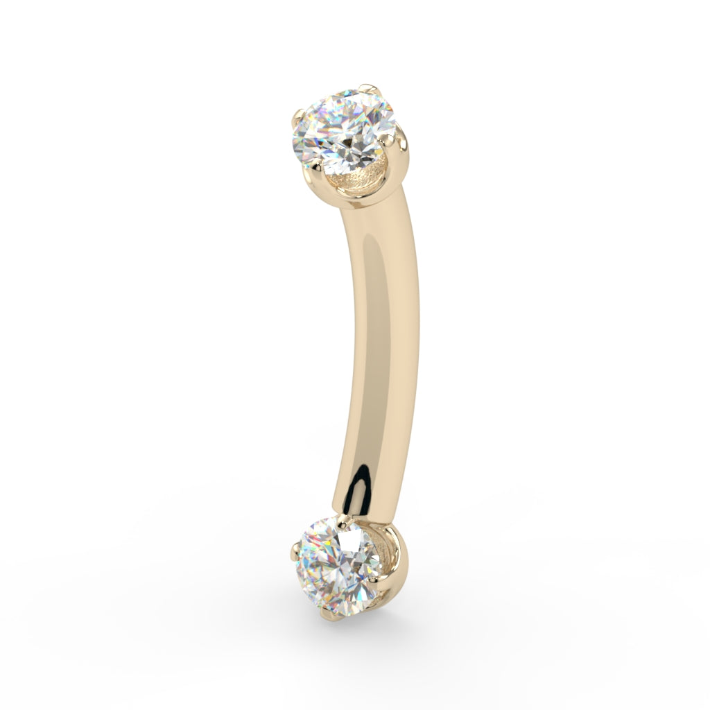 2x2mm Prong-Set Curved Barbell--CG30263