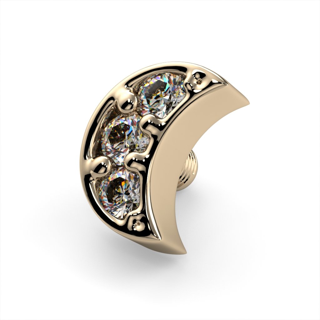 3mm Pave Moon End--CG33929