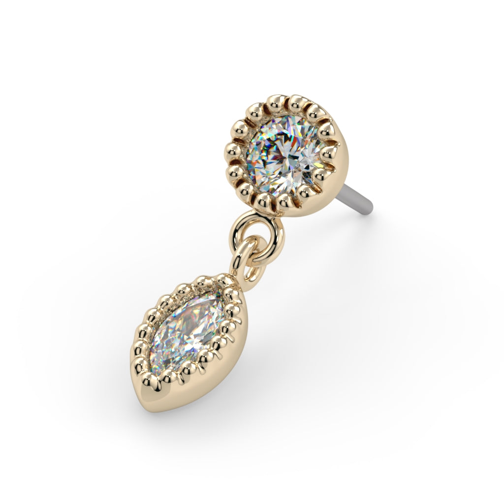Milgrain Marquise Dangle End