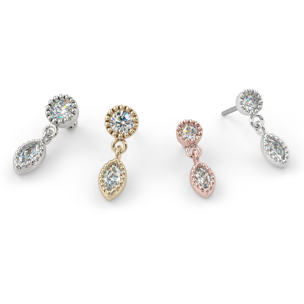 Milgrain Marquise Dangle End