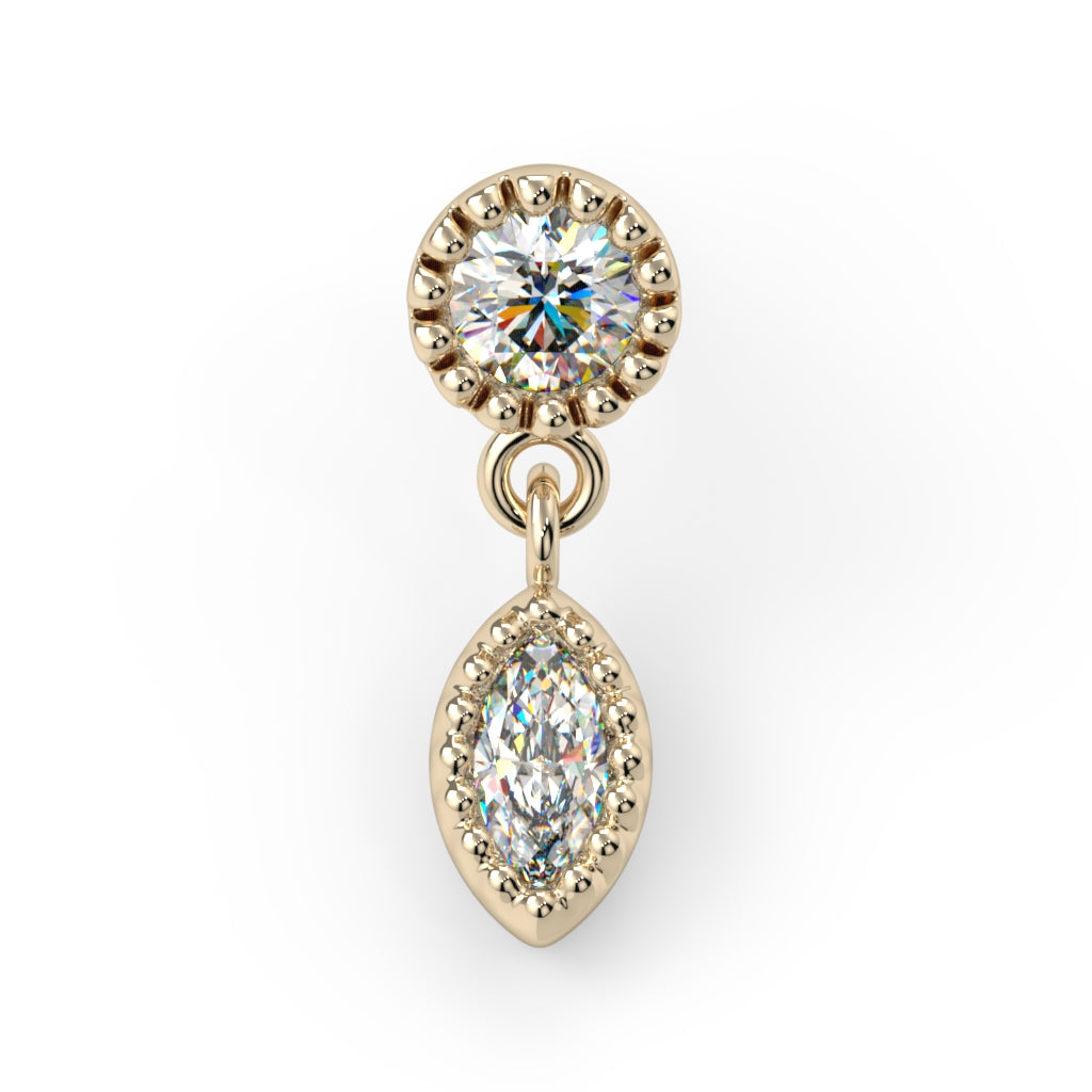 Milgrain Marquise Dangle End