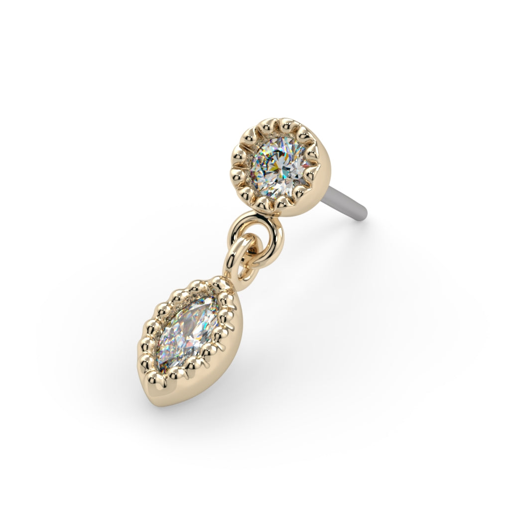 Milgrain Marquise Dangle End