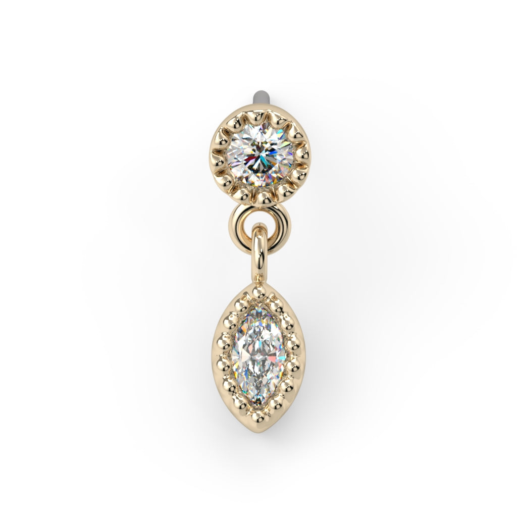 Milgrain Marquise Dangle End