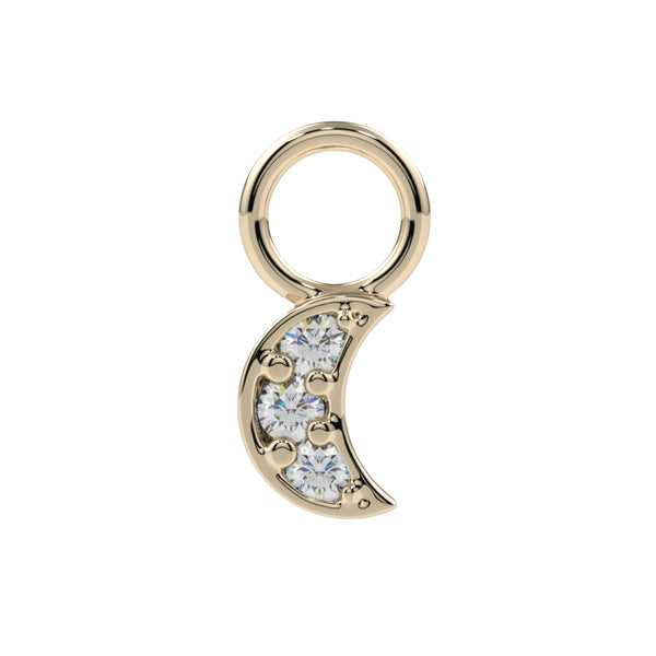 3mm Pave Moon Charm