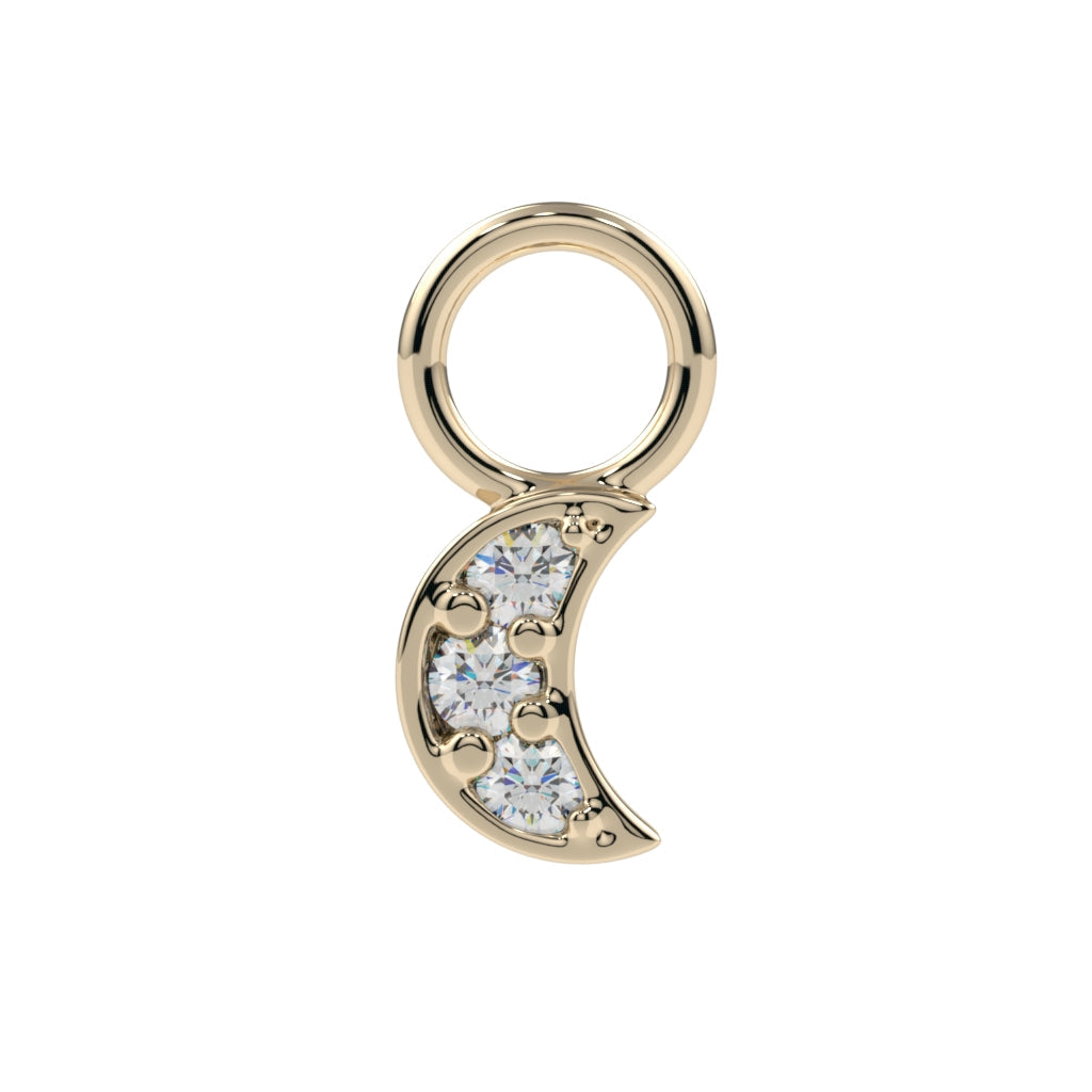 3mm Pave Moon Charm--CG24747