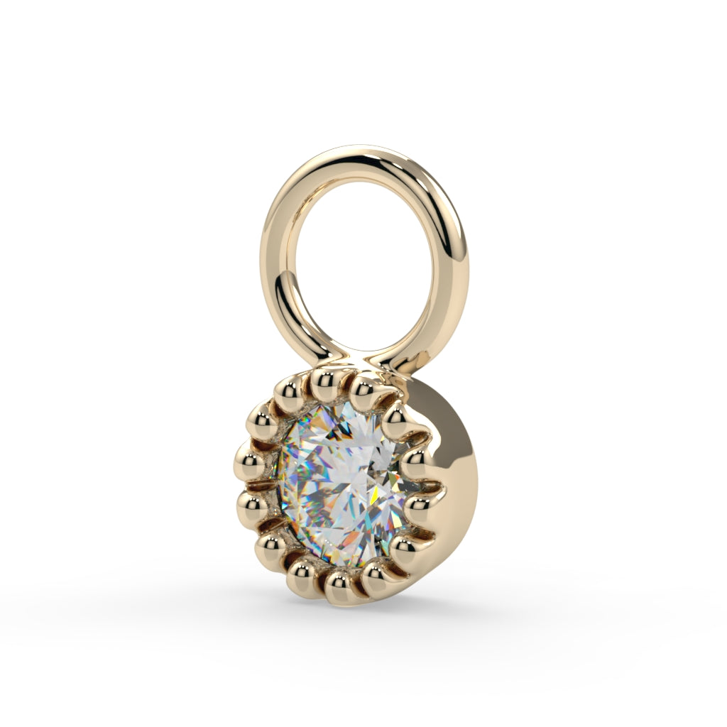 Milgrain Bezel Gem Charm