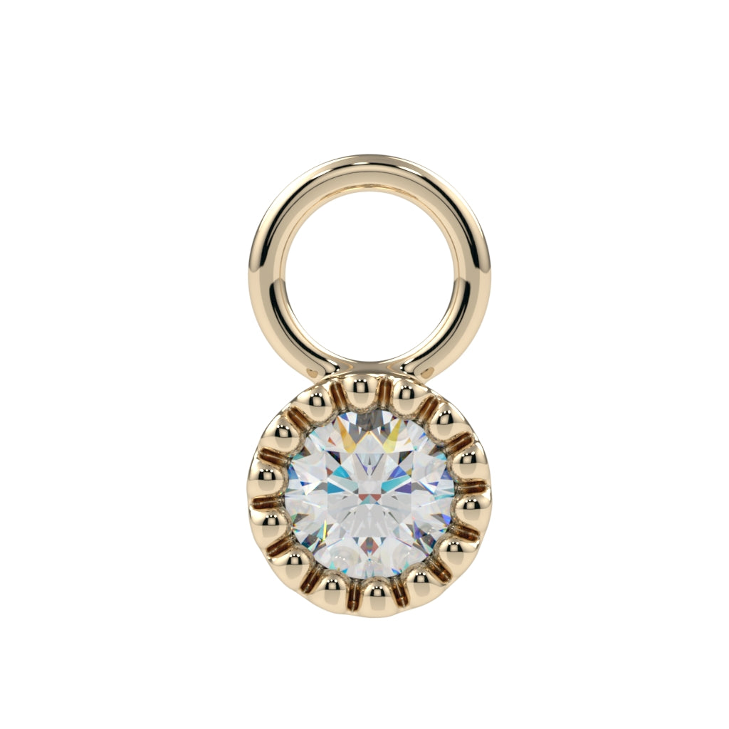 Milgrain Bezel Gem Charm