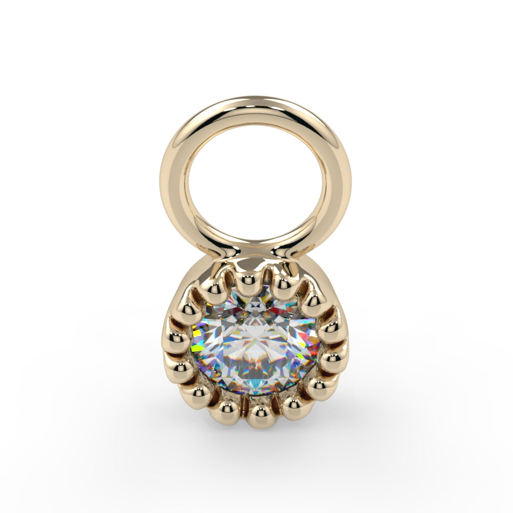 Milgrain Bezel Gem Charm