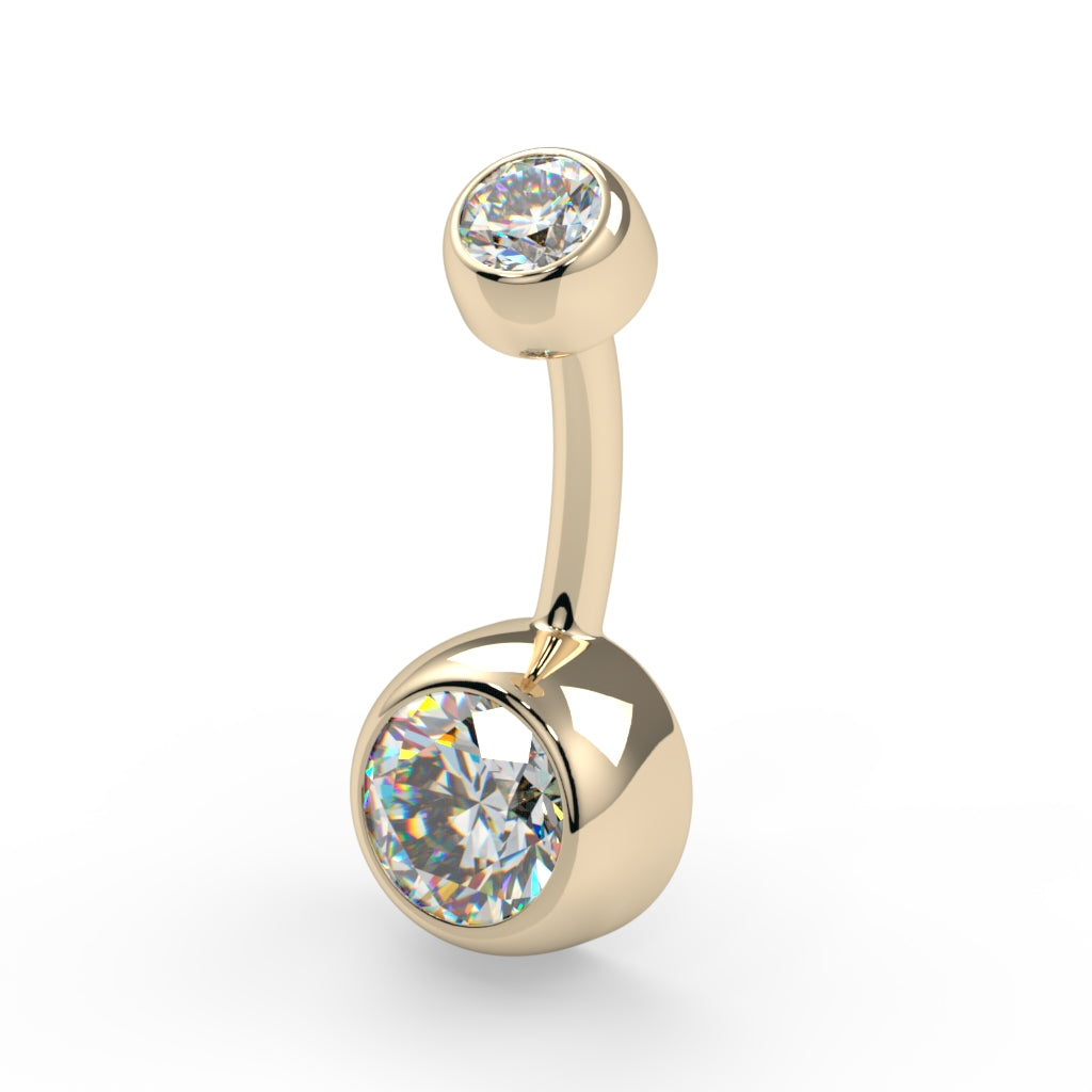 3x5mm Bezel-Set Curved Barbell--CG30174