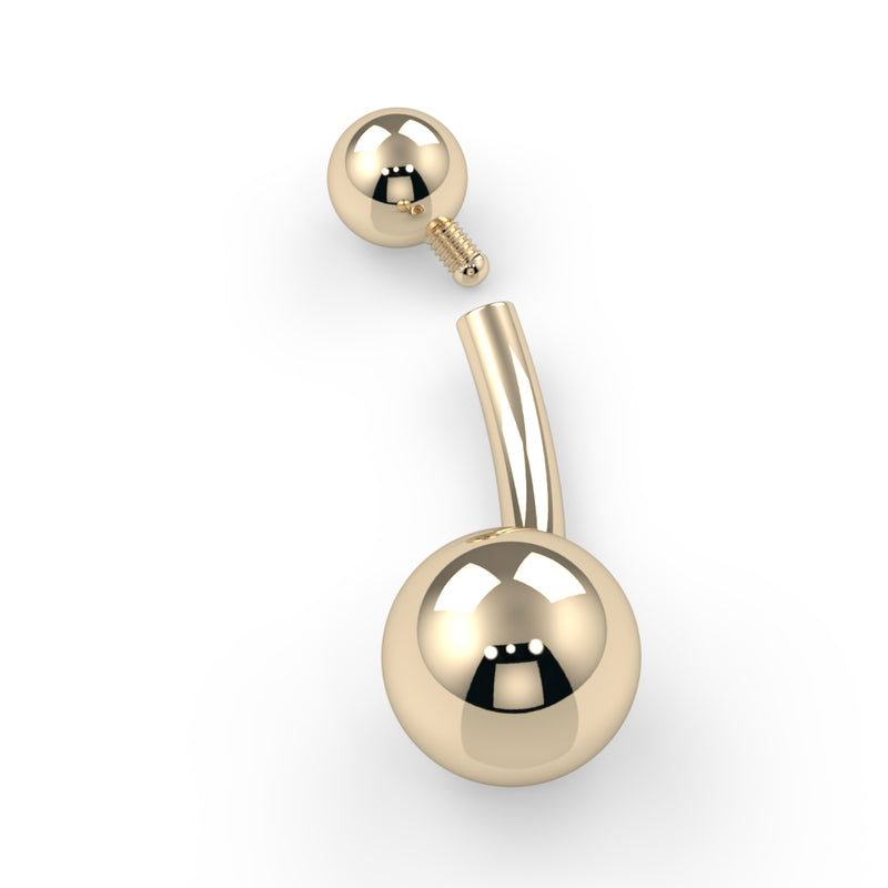 3mm x 5mm Solid Gold Ball Navel Ring