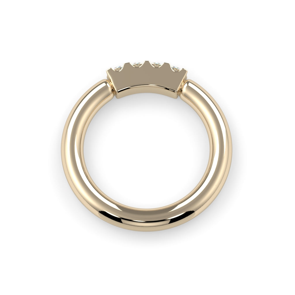Four Gem Seam Ring - Side Set