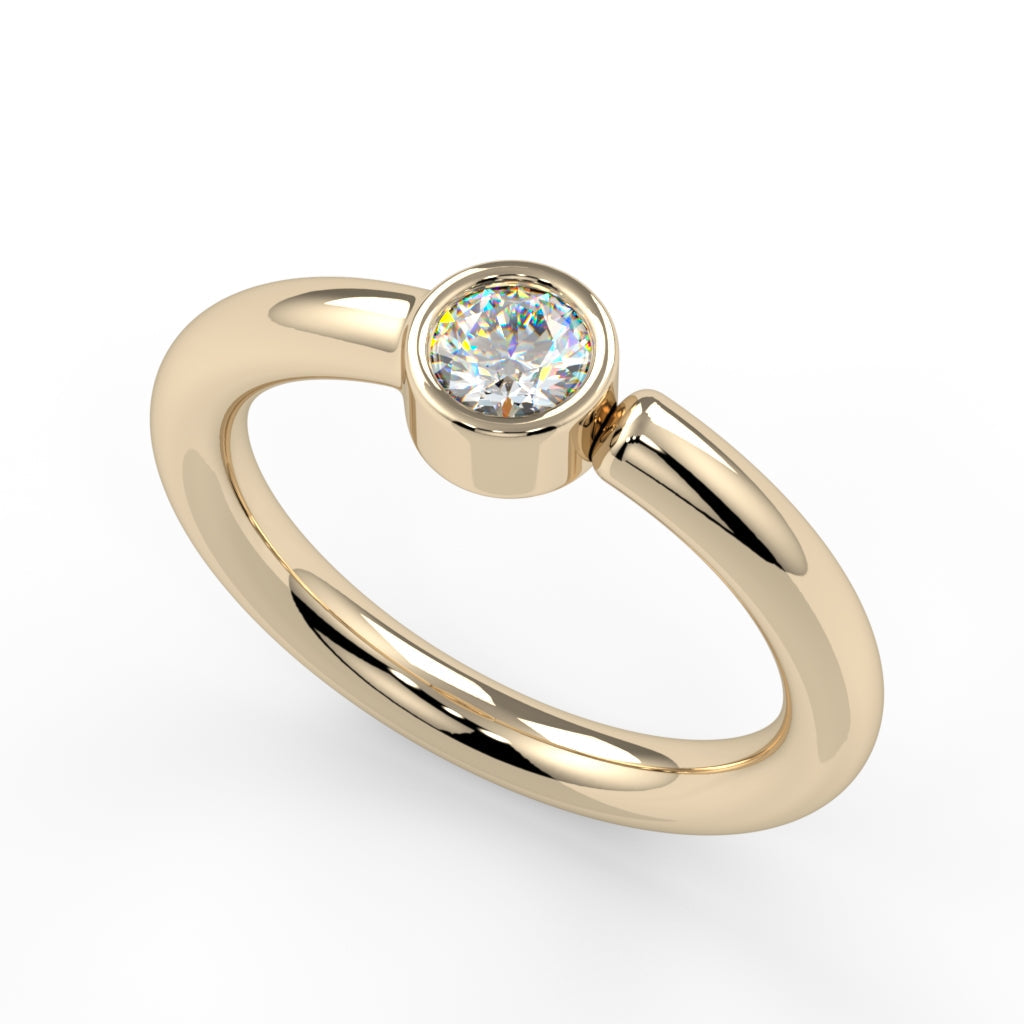 2mm Bezel Fixed Bead Ring
