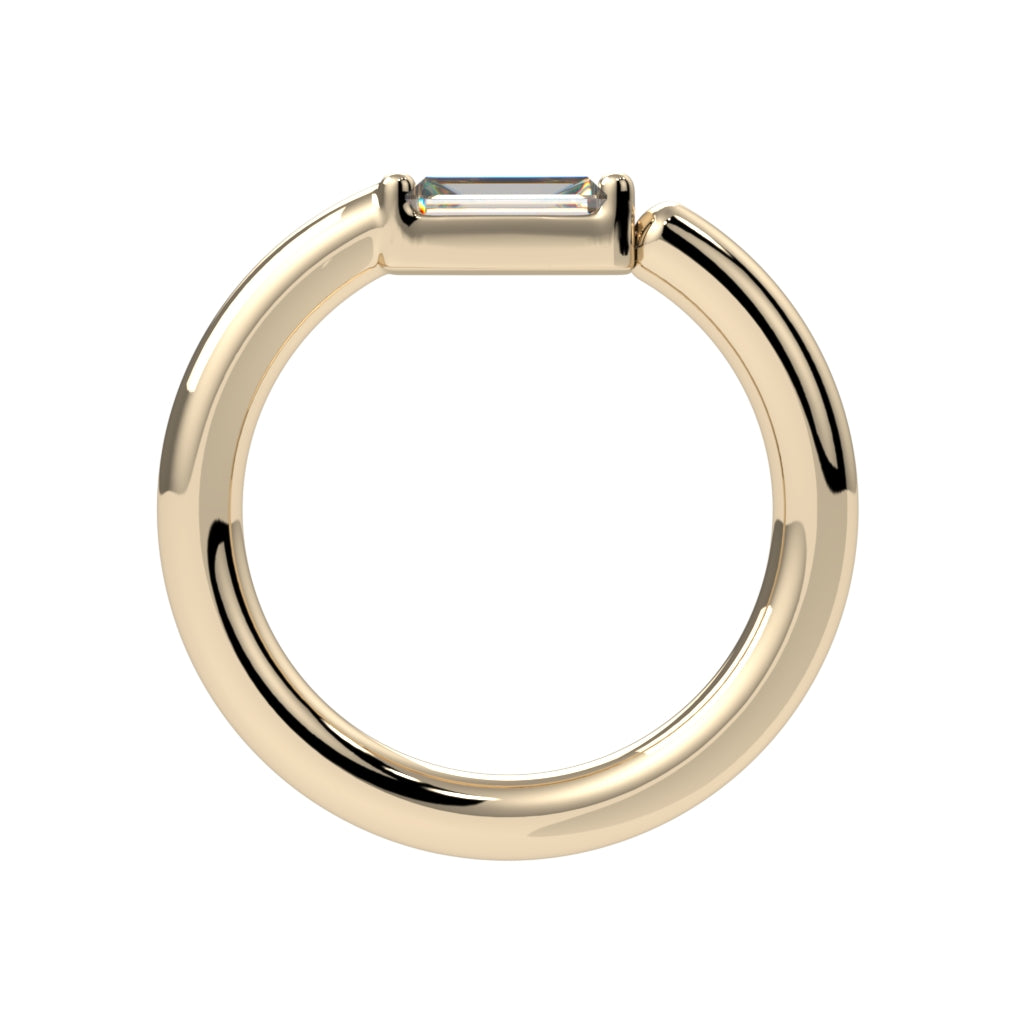 Channel-Set Baguette Fixed Bead Ring