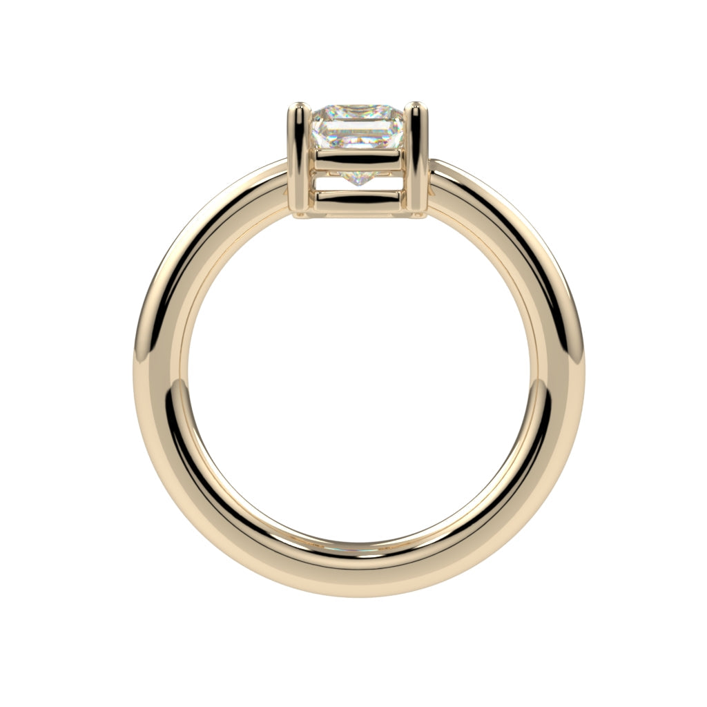 Prong-Set Princess-Cut Fixed Bead Ring
