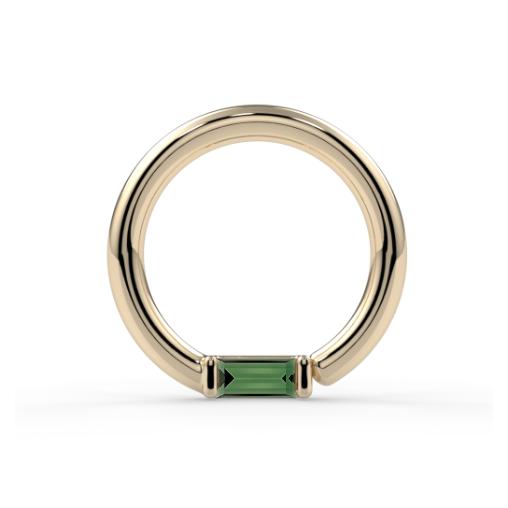 Forward Facing Channel-Set Baguette Fixed Bead Ring--CG35262