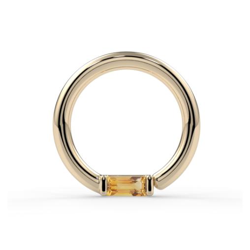Forward Facing Channel-Set Baguette Fixed Bead Ring--CG35264