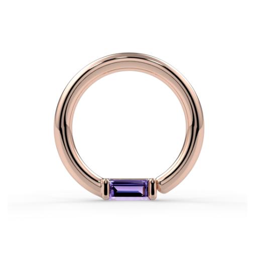 Forward Facing Channel-Set Baguette Fixed Bead Ring--CG35266