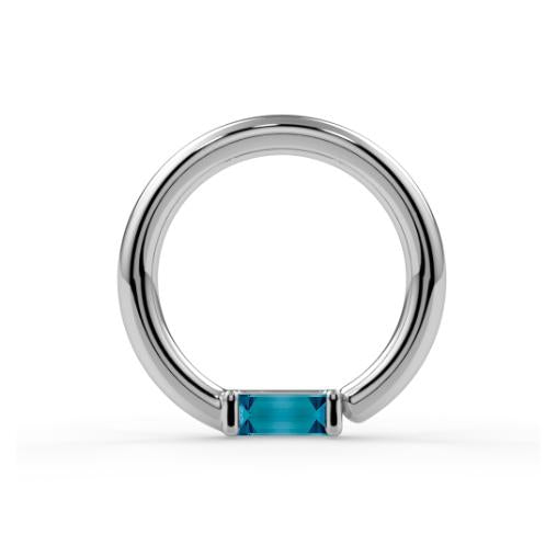 Forward Facing Channel-Set Baguette Fixed Bead Ring--CG35532