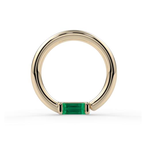 Forward Facing Channel-Set Baguette Fixed Bead Ring--CG35540