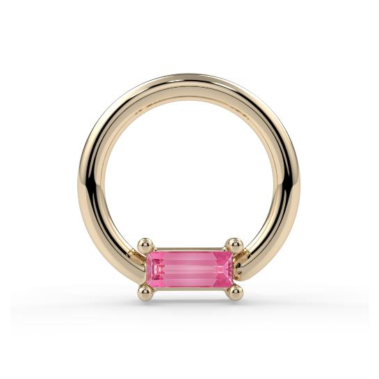 Forward Facing Prong-Set Baguette Fixed Bead Ring--CG36087