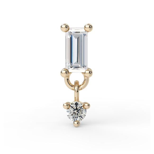 Prong-Set Baguette Dangle  End - CZ