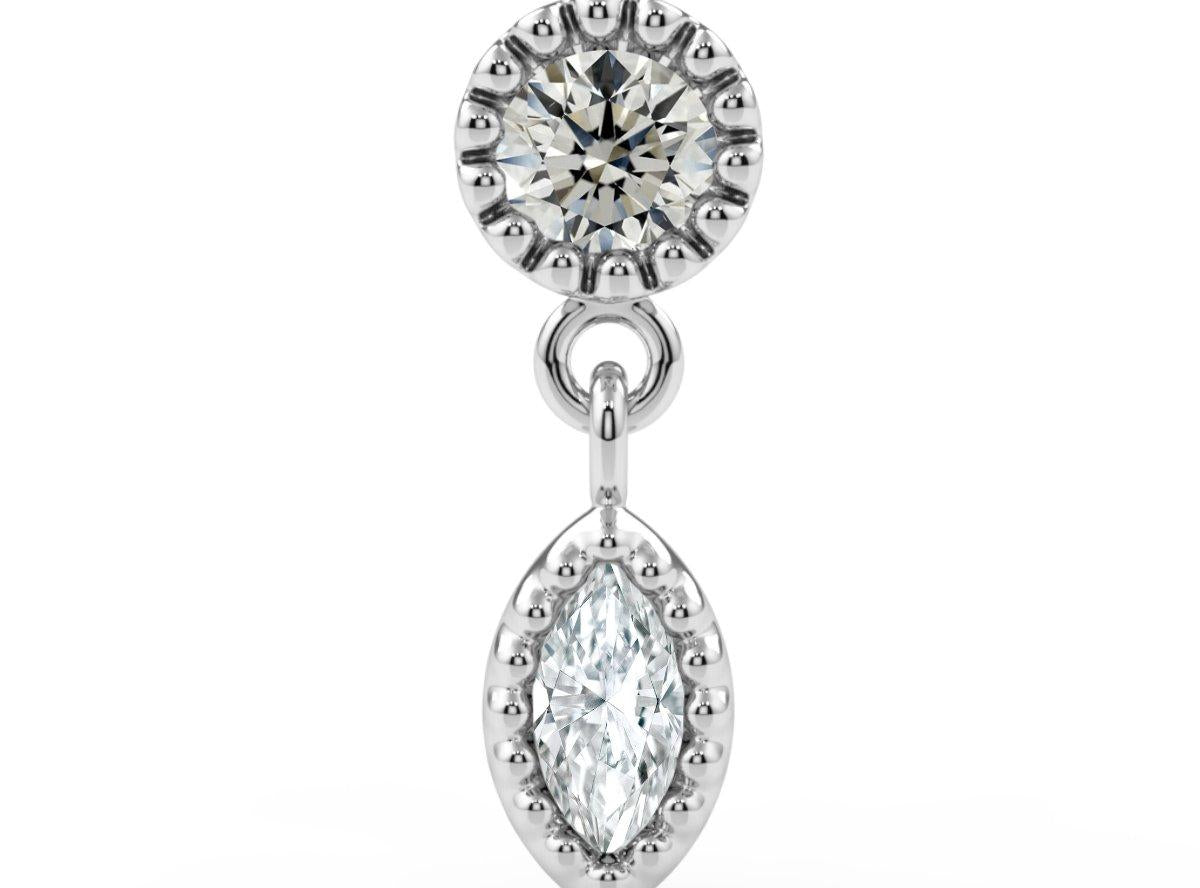 Milgrain Marquise Dangle End