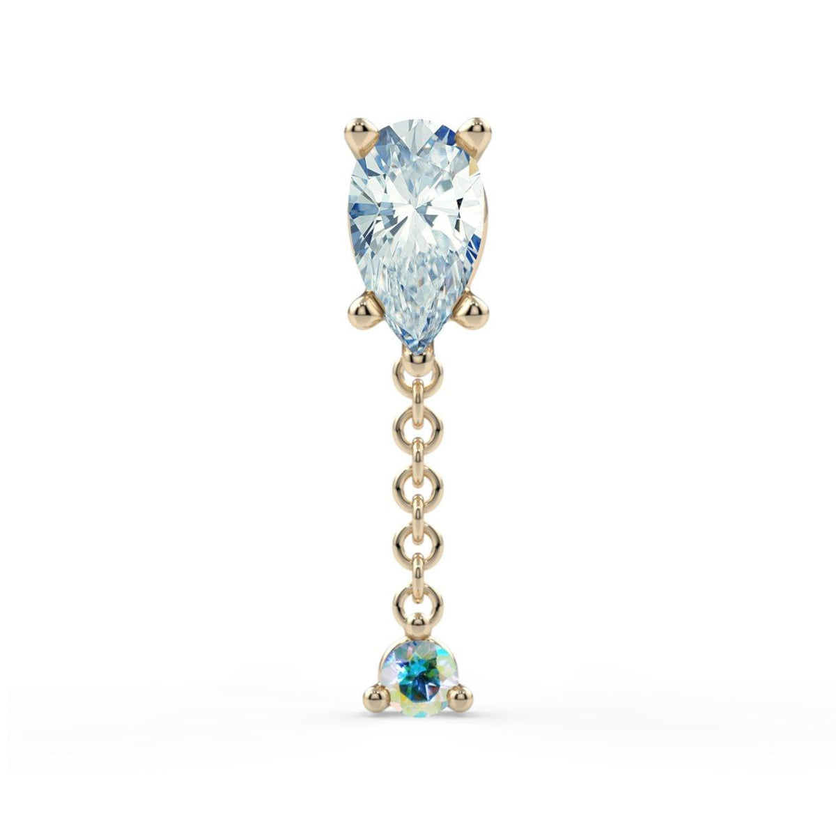 Prong-Set Pear Dangle End