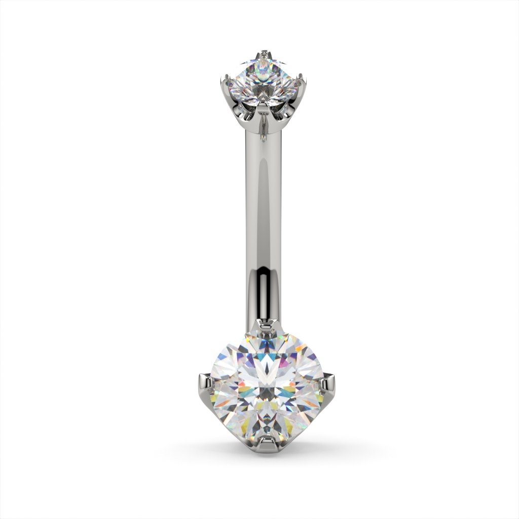 Diamond Prong Set Diamond Navel Curve