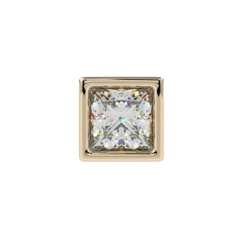 Bezel-Set Princess-Cut End