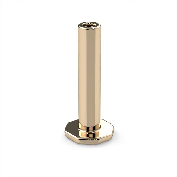 14K Gold 4mm Hexagon Shaped Backing