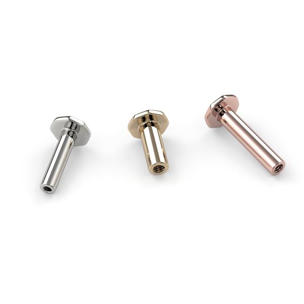 18K Gold 4mm Hexagon Shaped Backing