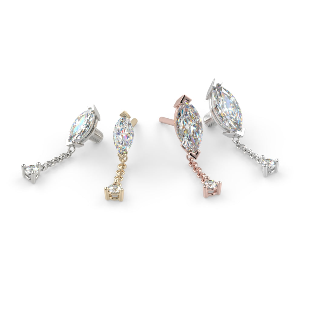 Prong-Set Marquise Dangle End