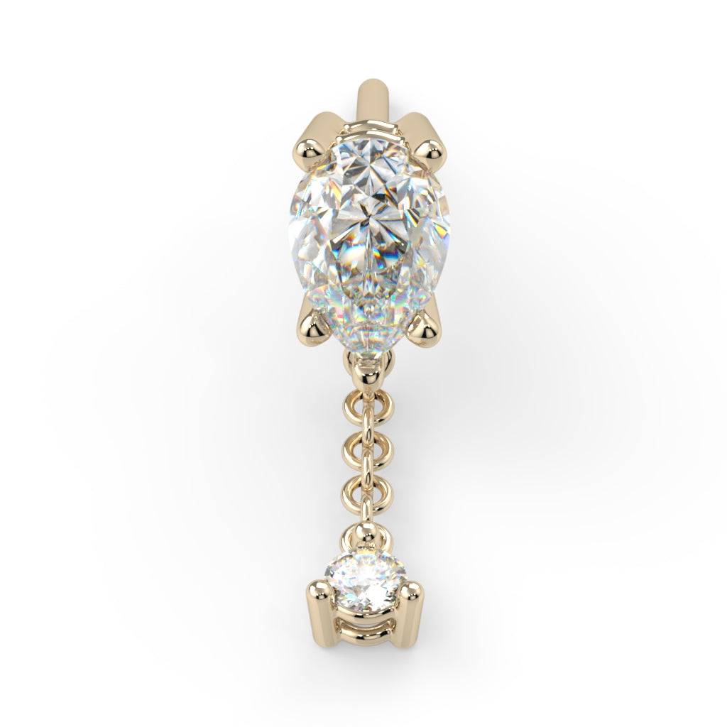 Prong-Set Pear Dangle End