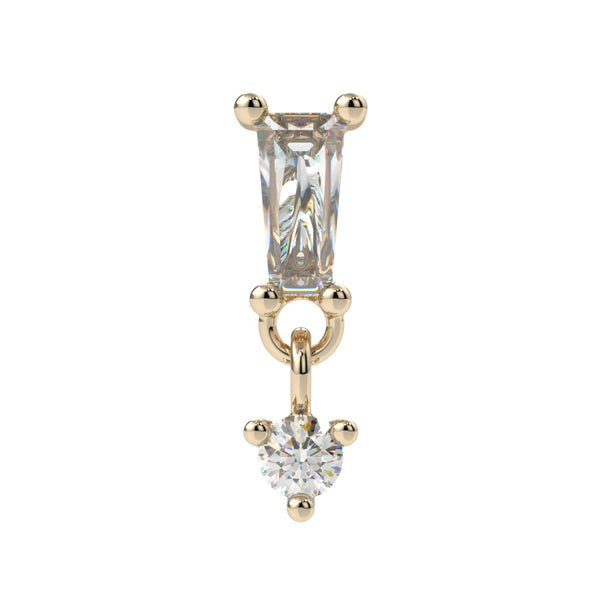 Tapered Baguette Dangle Prong End