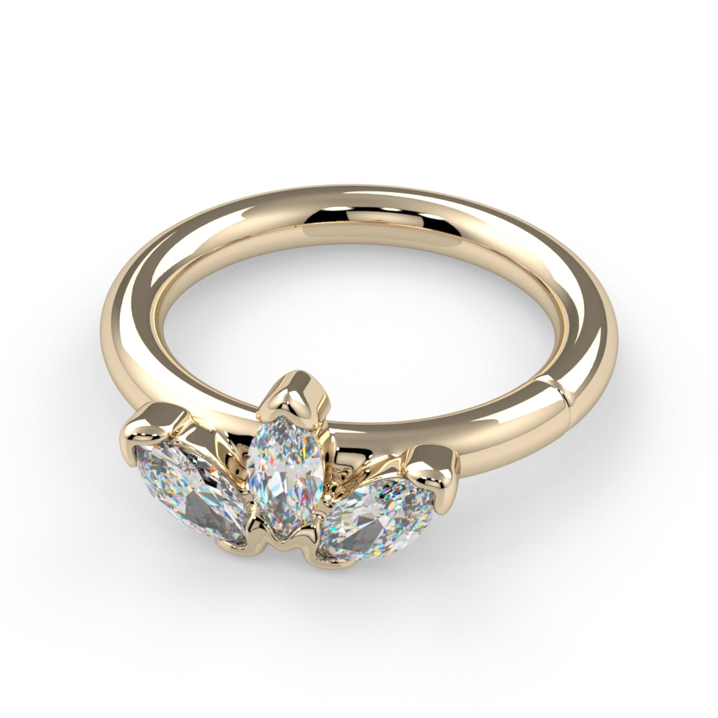 Side-Set Triple Marquise Seam Ring